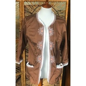 Vintage Bob Mackie wearable art cotton jacket  M